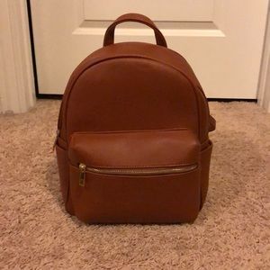 Faux leather backpack purse